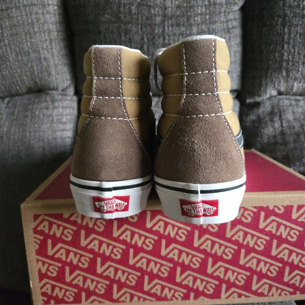 Vans Sk8 Hi Women Size 9  Suede Pop Brown Canvas 122025 - Picture 5 of 7